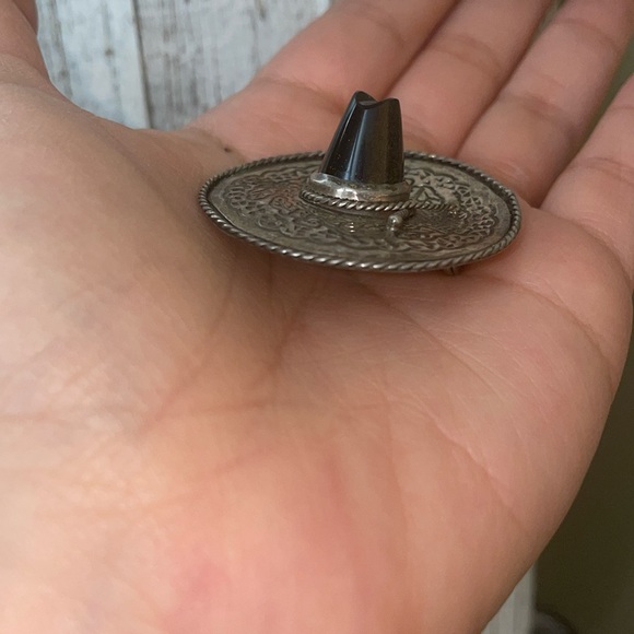 sterling Jewelry - Sterling silver sombrero brooch